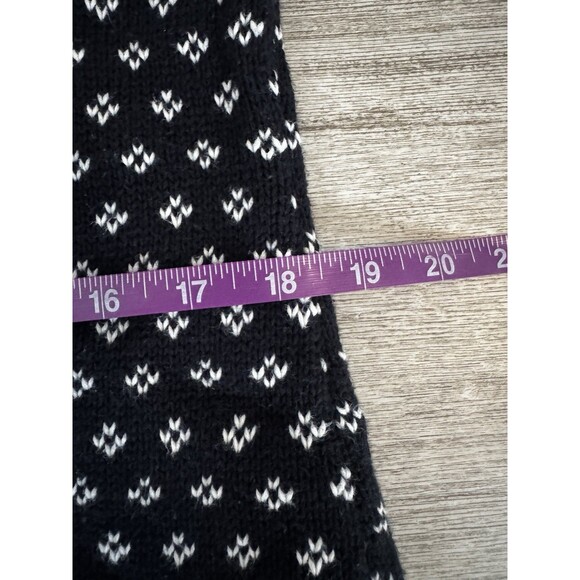 L.L.Bean Women’s Black Cotton Nordic 1/4 Zip Sweater M Fair Isle Knit - Picture 11 of 14
